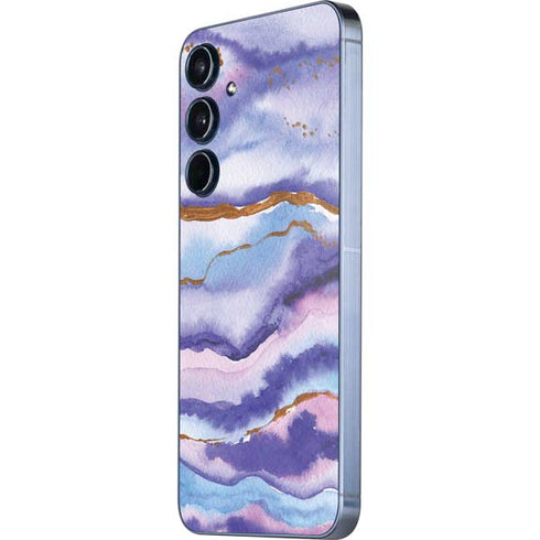 Blue Violet Watercolor Geode Galaxy A55 5G Skin